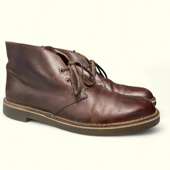 Clarks Leather Chukka Boots, Brown, Men's Size 10 - Picture 1 of 6
